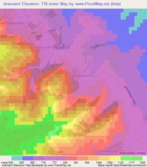 Aranzami,Azerbaijan Elevation Map