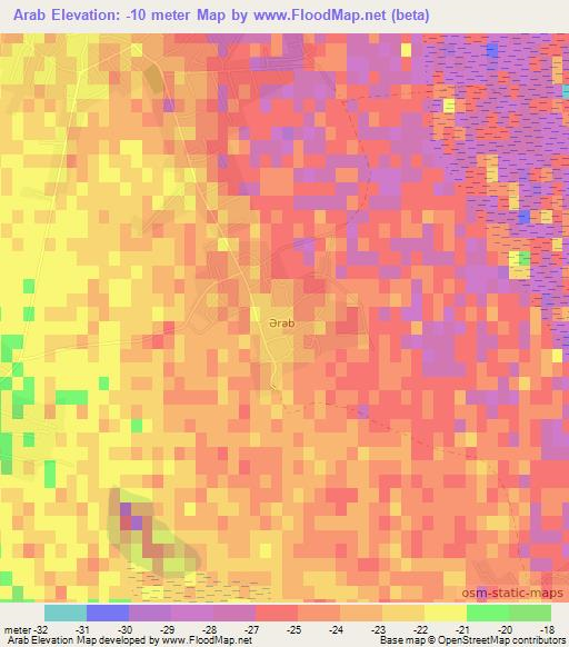 Arab,Azerbaijan Elevation Map