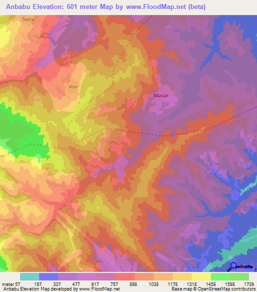 Anbabu,Azerbaijan Elevation Map