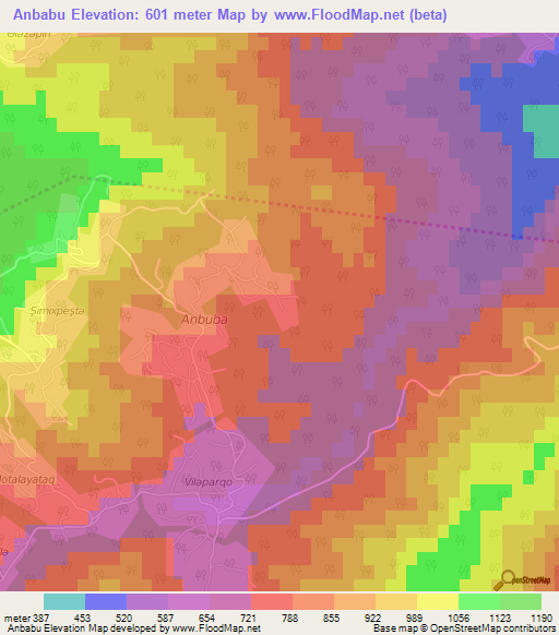 Anbabu,Azerbaijan Elevation Map