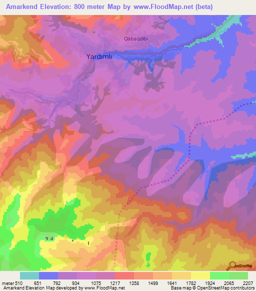 Amarkend,Azerbaijan Elevation Map