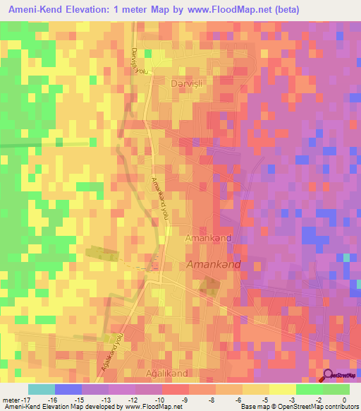 Ameni-Kend,Azerbaijan Elevation Map