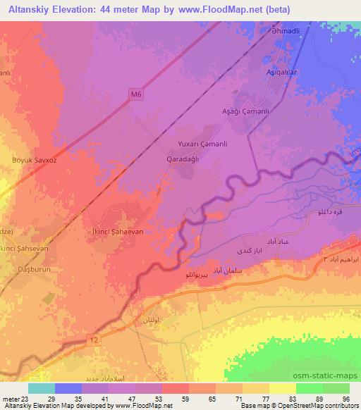 Altanskiy,Azerbaijan Elevation Map