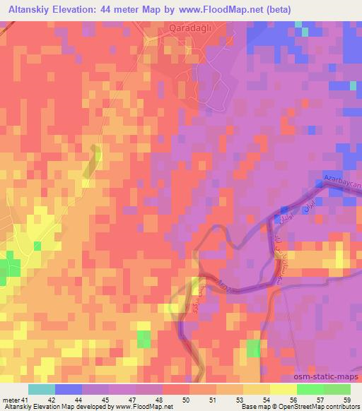 Altanskiy,Azerbaijan Elevation Map
