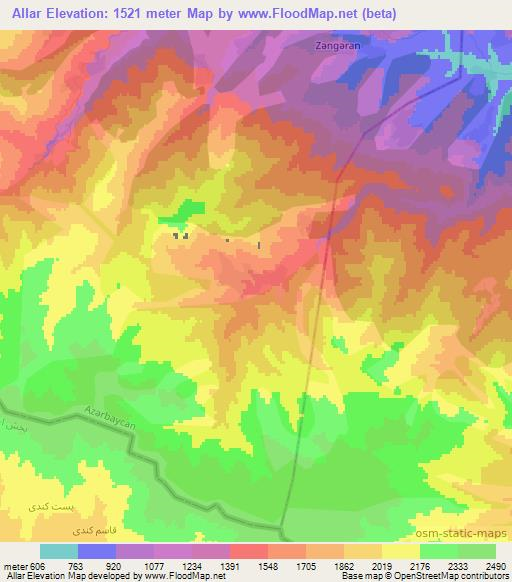 Allar,Azerbaijan Elevation Map