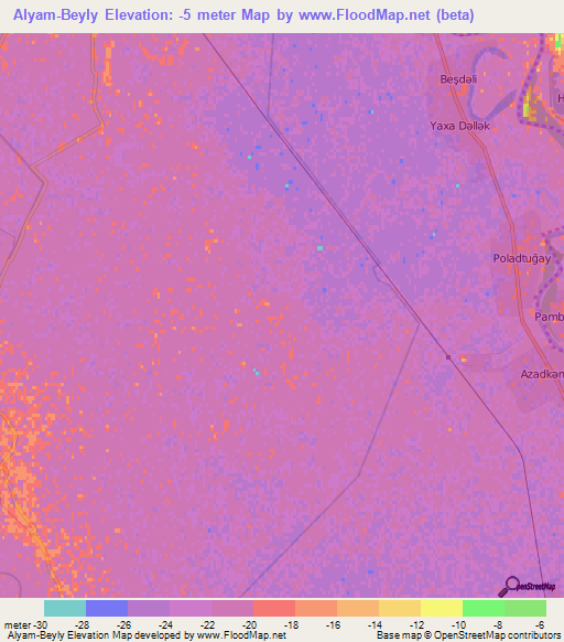 Alyam-Beyly,Azerbaijan Elevation Map