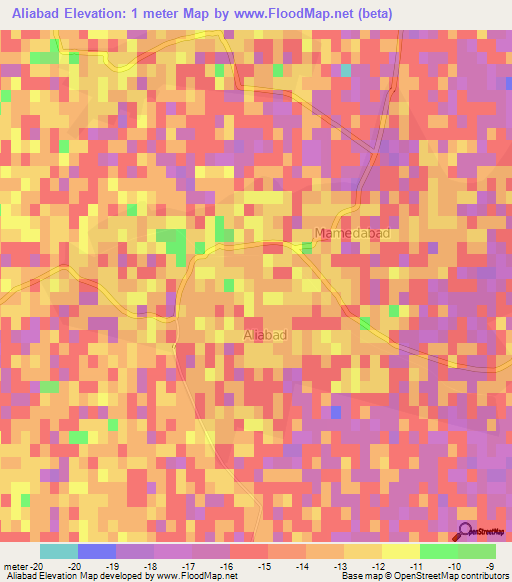 Aliabad,Azerbaijan Elevation Map