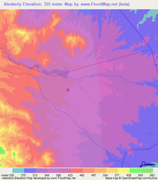 Aleskerly,Azerbaijan Elevation Map