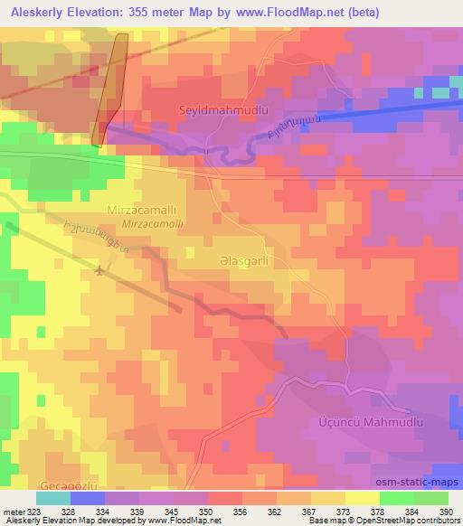 Aleskerly,Azerbaijan Elevation Map