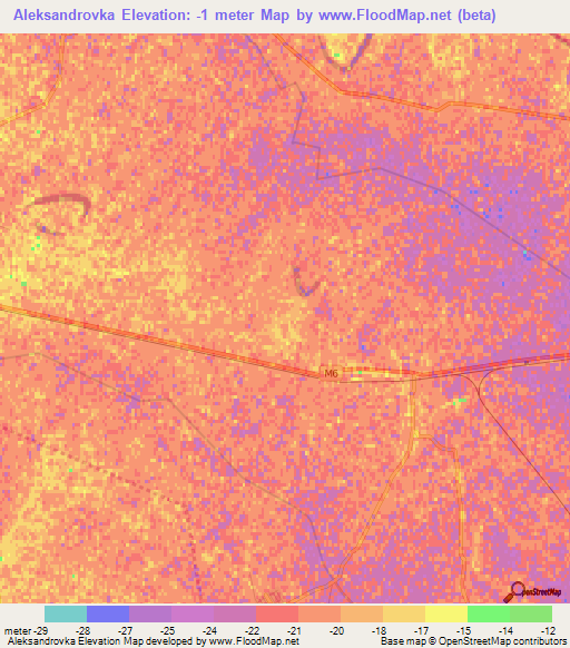 Aleksandrovka,Azerbaijan Elevation Map