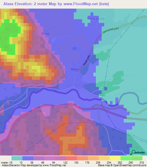 Alasa,Azerbaijan Elevation Map