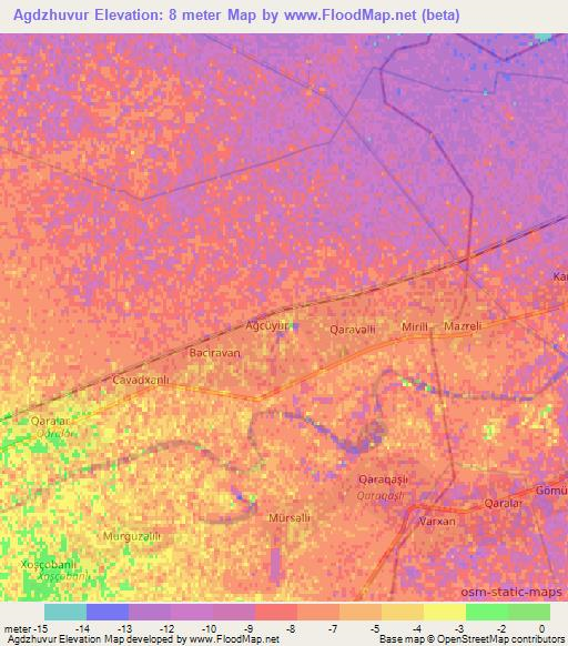 Agdzhuvur,Azerbaijan Elevation Map