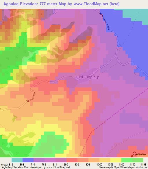 Agbulaq,Azerbaijan Elevation Map