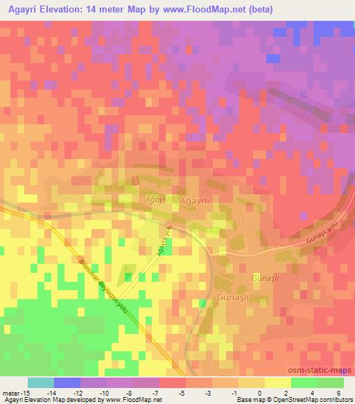 Agayri,Azerbaijan Elevation Map