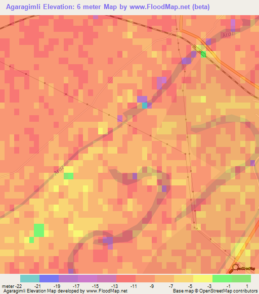 Agaragimli,Azerbaijan Elevation Map