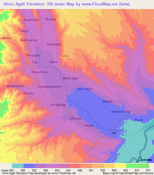 Ikinci Agali,Azerbaijan Elevation Map