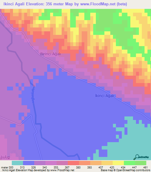 Ikinci Agali,Azerbaijan Elevation Map
