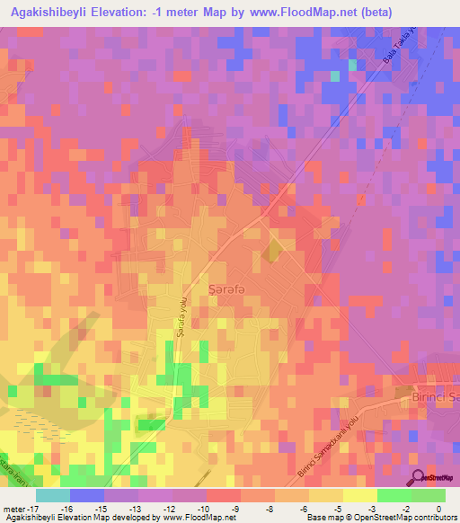 Agakishibeyli,Azerbaijan Elevation Map
