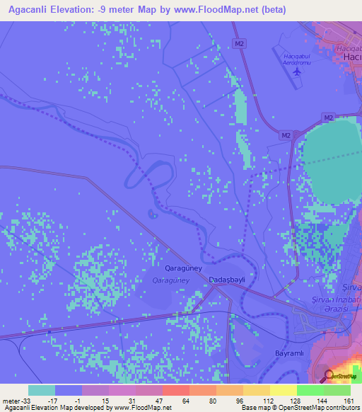 Agacanli,Azerbaijan Elevation Map