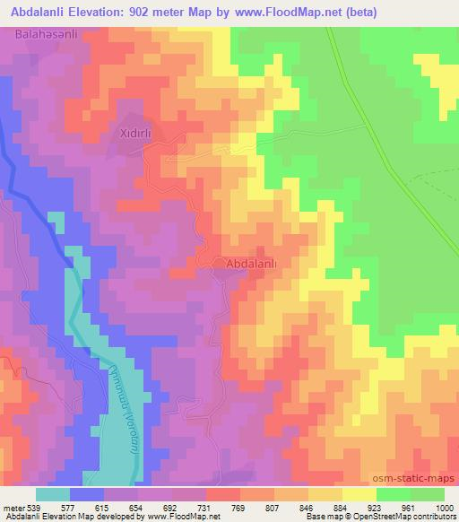 Abdalanli,Azerbaijan Elevation Map