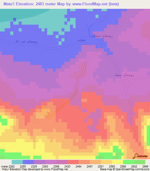 Matu'i,Iran Elevation Map