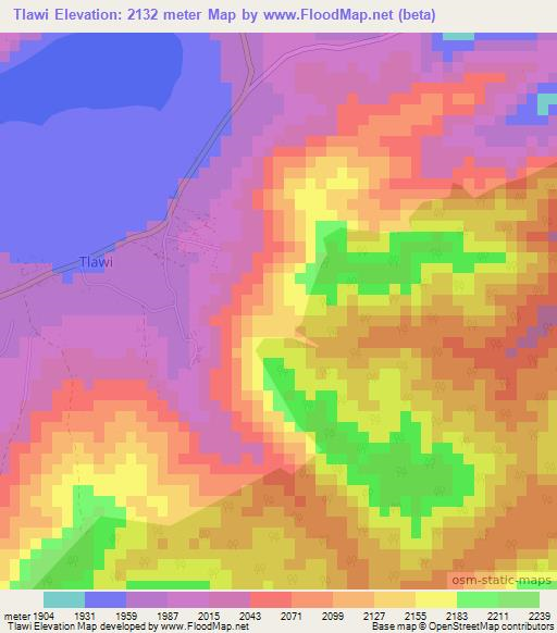 Tlawi,Tanzania Elevation Map
