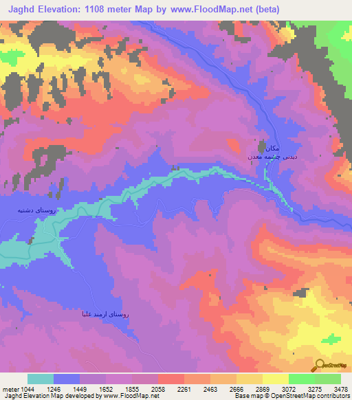 Jaghd,Iran Elevation Map