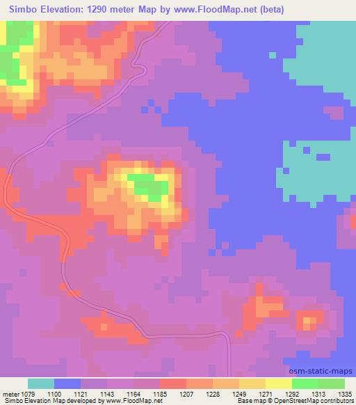 Simbo,Tanzania Elevation Map