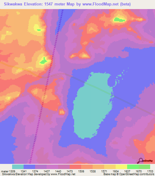 Sikwakwa,Tanzania Elevation Map