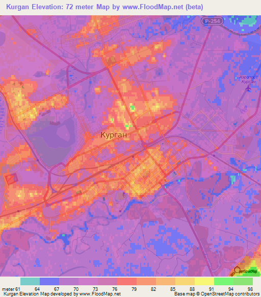 Kurgan,Russia Elevation Map
