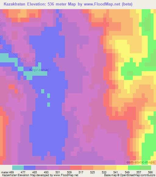 Kazakhstan,Kazakhstan Elevation Map
