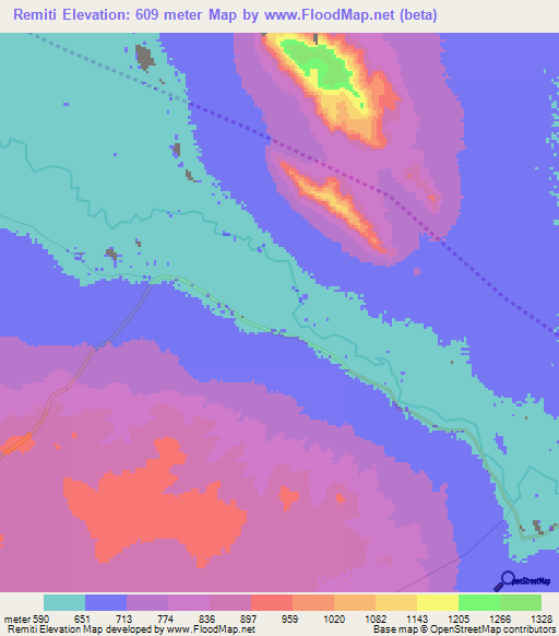 Remiti,Tanzania Elevation Map
