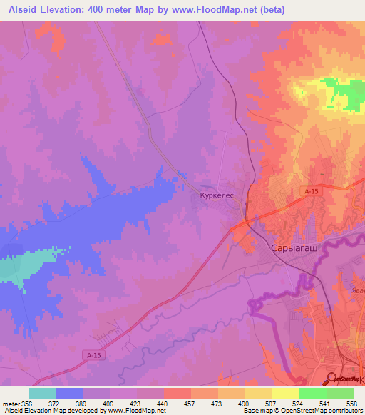 Alseid,Kazakhstan Elevation Map