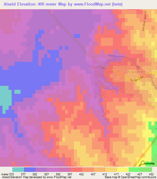 Alseid,Kazakhstan Elevation Map