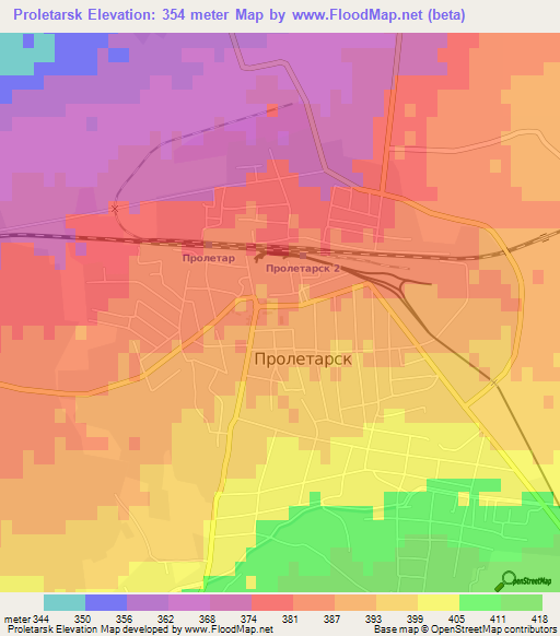 Proletarsk,Tajikistan Elevation Map
