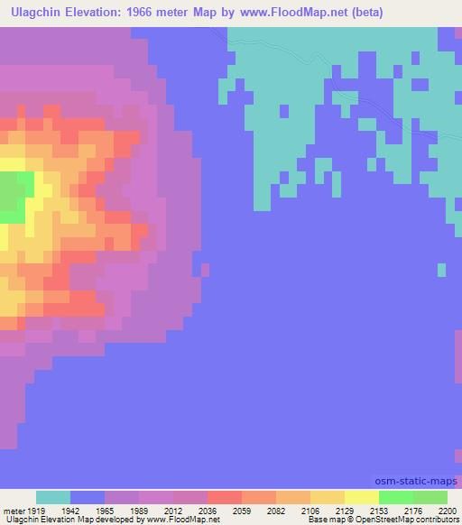 Ulagchin,Mongolia Elevation Map
