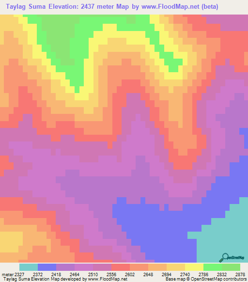 Taylag Suma,Mongolia Elevation Map