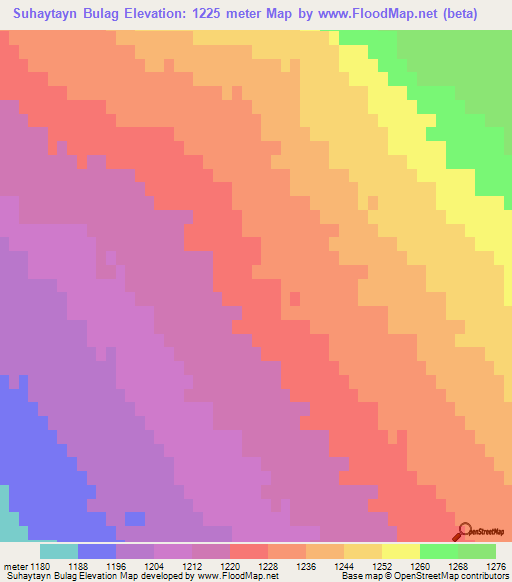 Suhaytayn Bulag,Mongolia Elevation Map