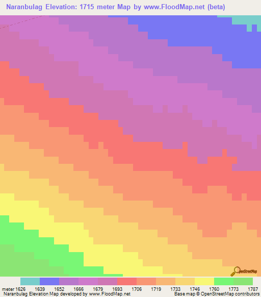 Naranbulag,Mongolia Elevation Map