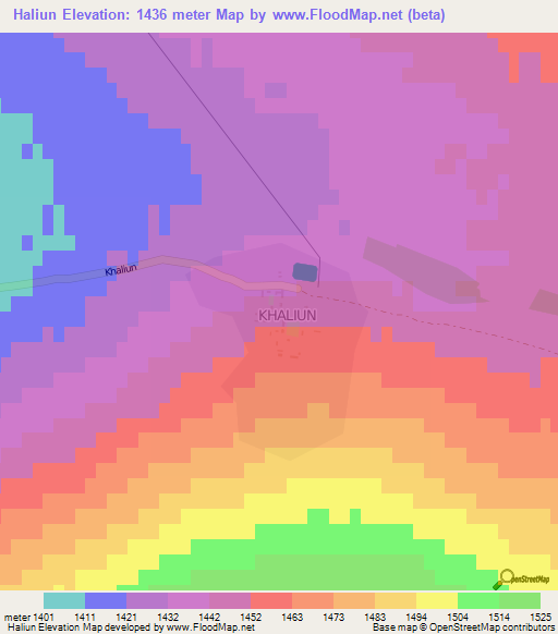 Haliun,Mongolia Elevation Map