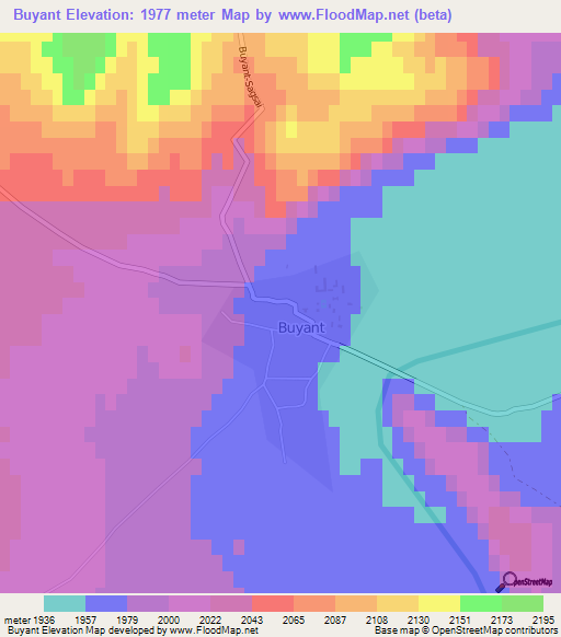 Buyant,Mongolia Elevation Map