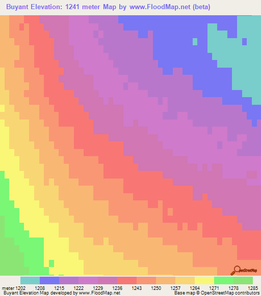 Buyant,Mongolia Elevation Map