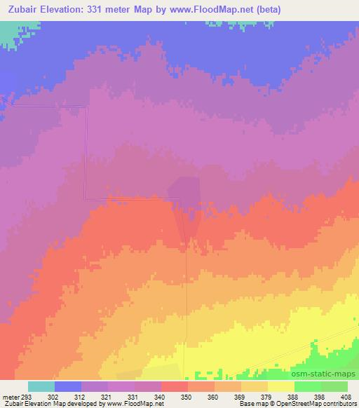 Zubair,Kazakhstan Elevation Map
