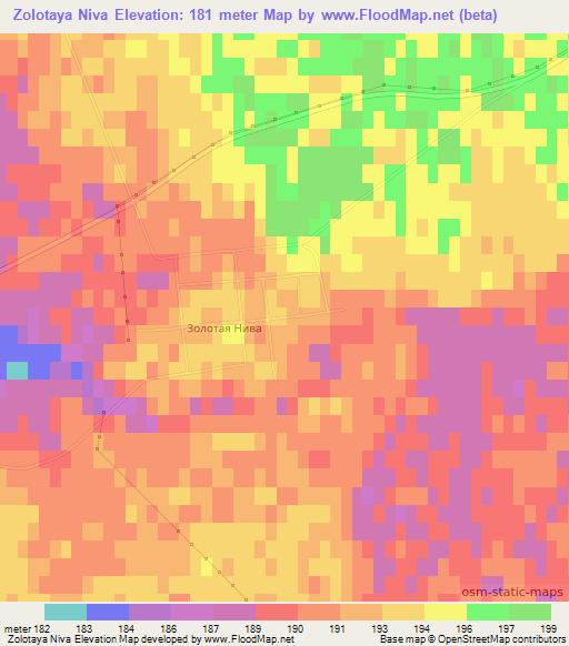 Zolotaya Niva,Kazakhstan Elevation Map