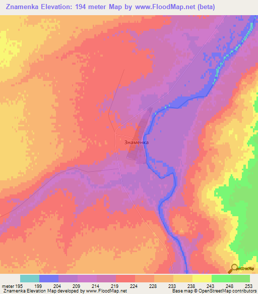 Znamenka,Kazakhstan Elevation Map