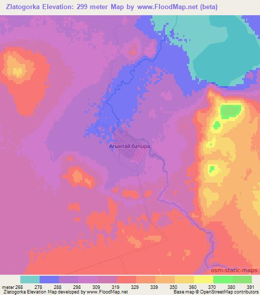 Zlatogorka,Kazakhstan Elevation Map