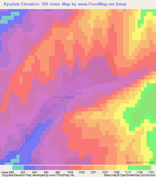 Kyzylata,Kazakhstan Elevation Map