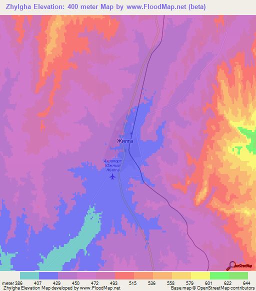 Zhylgha,Kazakhstan Elevation Map