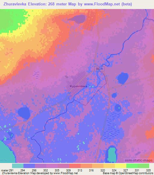 Zhuravlevka,Kazakhstan Elevation Map