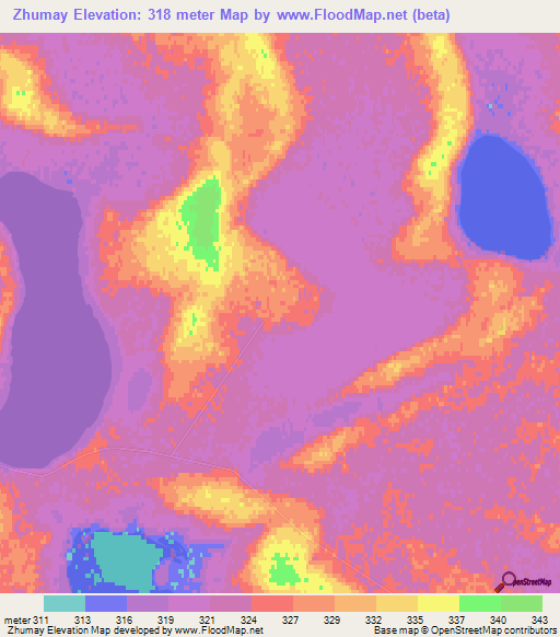 Zhumay,Kazakhstan Elevation Map
